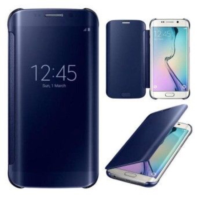 Ốp lưng Clear Sview Cover dùng cho Samsung S6 (Xanh dương)
