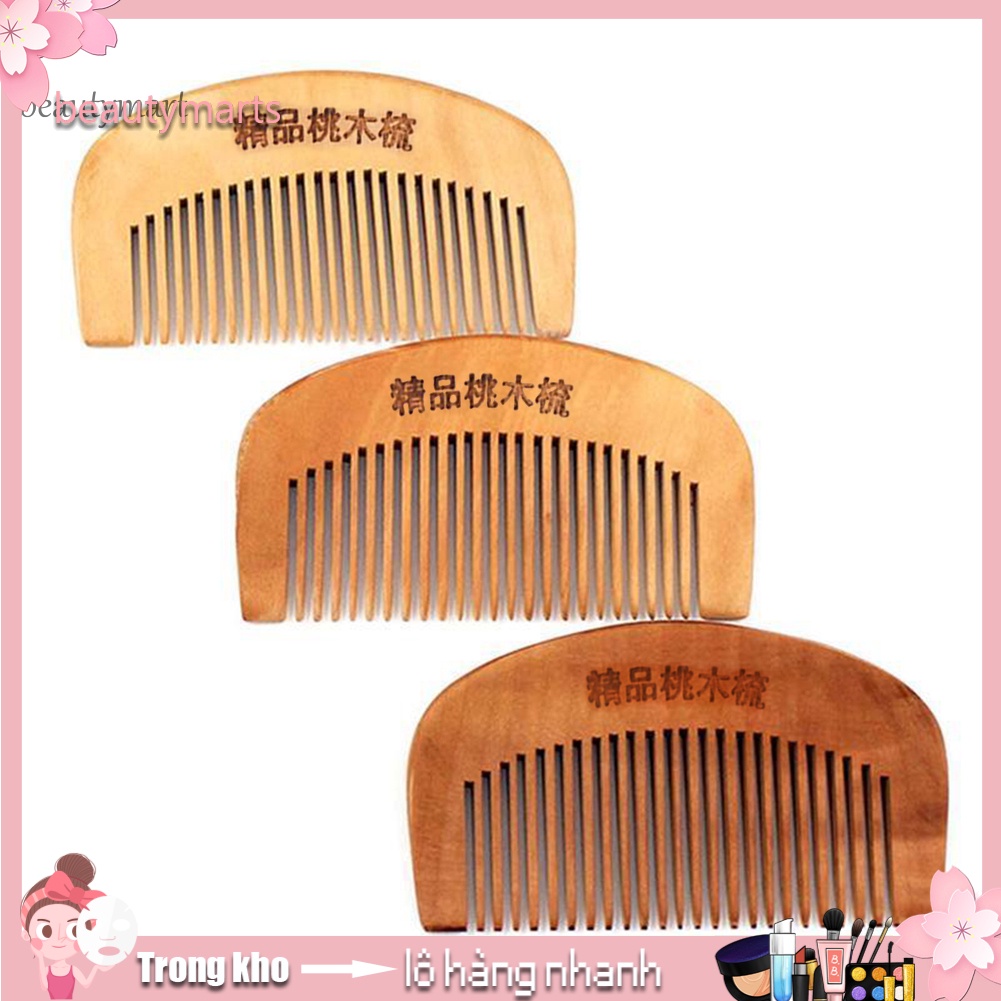 Lược chải râu bằng gỗ đào tự nhiên chống tĩnh điện an toàn cho sức khỏe