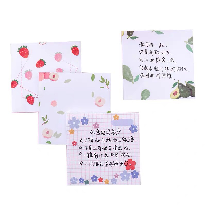 Sét 50 tờ giấy note, giấy ghi chú hình hoa ngộ nghĩnh #5