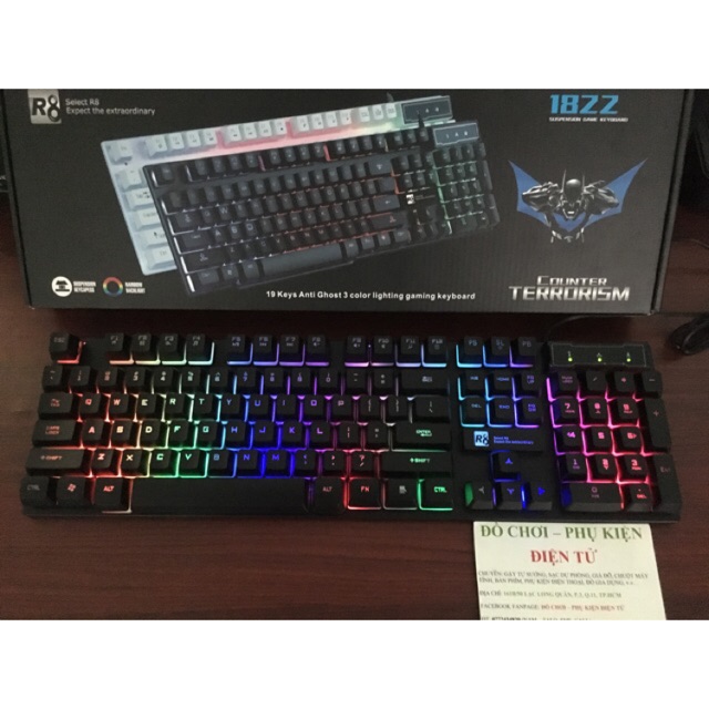 [Hình thật] Bàn phím R8 LED giả cơ chuyên game và thảm lót big size (lót được bàn phím và chuột) | BigBuy360 - bigbuy360.vn