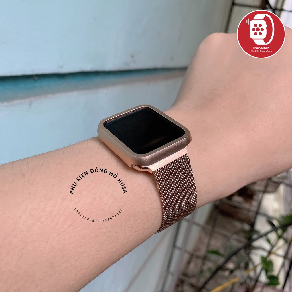 Combo Dây Thép Không Rỉ và Ốp Nhôm Cho Apple Watch 1/2/3/4/5/6/7/se size 38mm 40mm 42mm 44mm