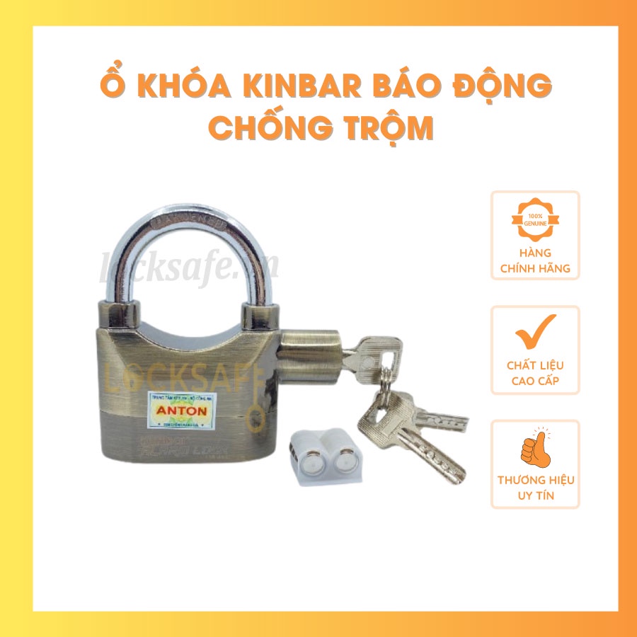 Ổ Khóa KINBAR Báo Động Chống Trộm Chống Cắt Có Còi Hú Chính Hãng Cao Cấp