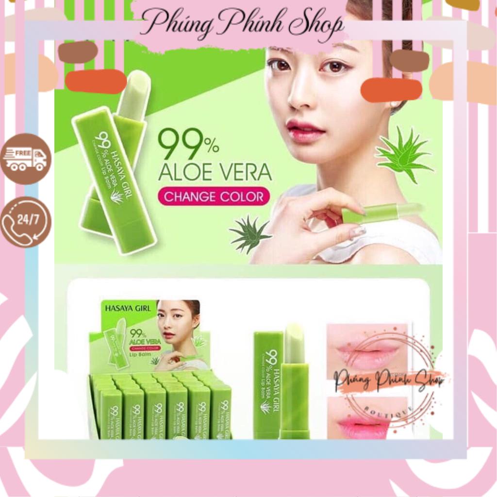 SON DƯỠNG MÔI CHIẾT XUẤT LÔ HỘI 99,9% NHA ĐAM ALOE VERA SHINY HASAYA GIRL