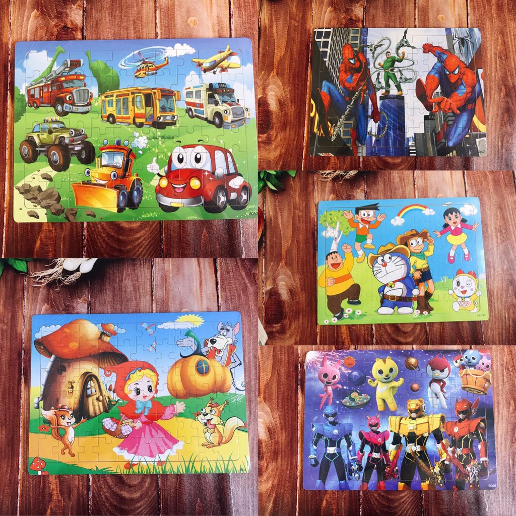 Bộ tranh ghép hình puzzle 60 miếng bằng gỗ chủ đề truyện tranh và phim hoạt hình