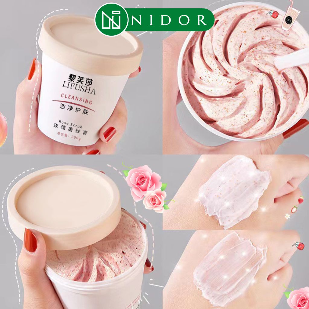 Kem Tẩy Tế Bào Chết Toàn Thân Chiết Xuất Hoa Hồng LIFUSHA - Nội Địa Trung