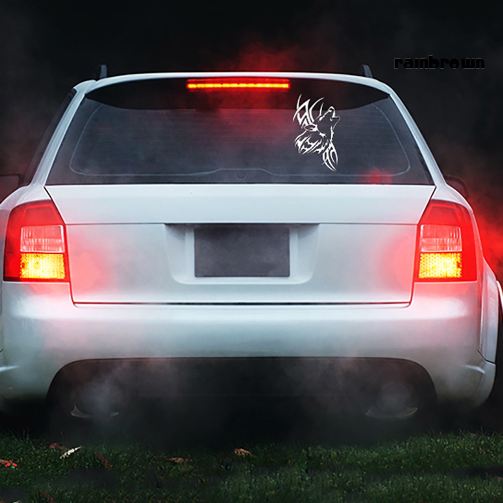 Đề can dán ô tô trang trí chống nước hình đầu sói cá tính độc đáo