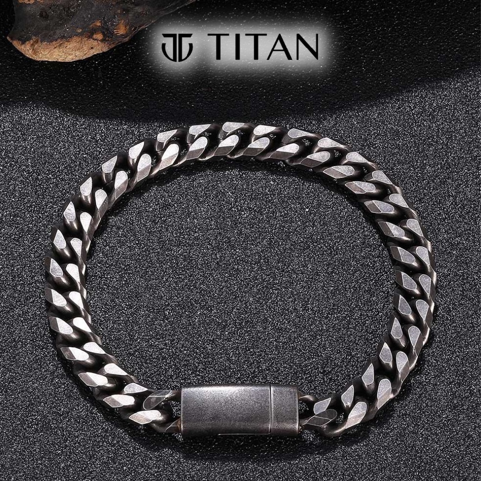 Lắc tay nam bụi bặm cá tính Khắc Tên nam châm, Vòng tay thời trang unisex TITAN màu bạc 925 không gỉ, quà nữ tặng nam
