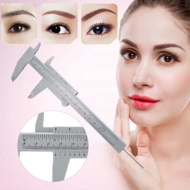 Thước Đo Nhựa Trắng Xám Dùng Trong Phun Xăm Thẩm Mỹ/ Dcxphoanganh