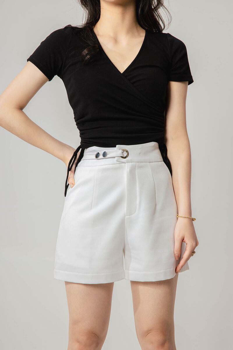 CCHAT Quần sooc cạp đính oze