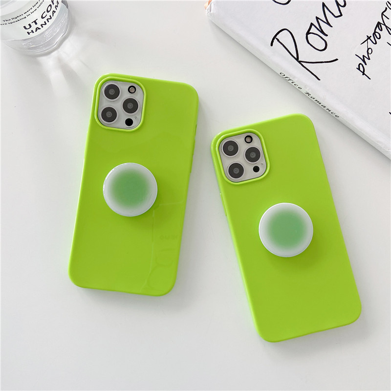 iphone caseiphone 11 pro 11promax iphone 7 8 plus iphone x xr xsmax iphone12 12promaxGradient green support frame TPU phone case