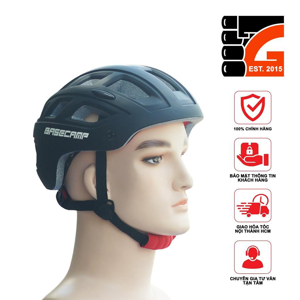 Nón bảo hiểm xe đạp chính hãng Basecamp B666 - Nhập khẩu - Đen full
