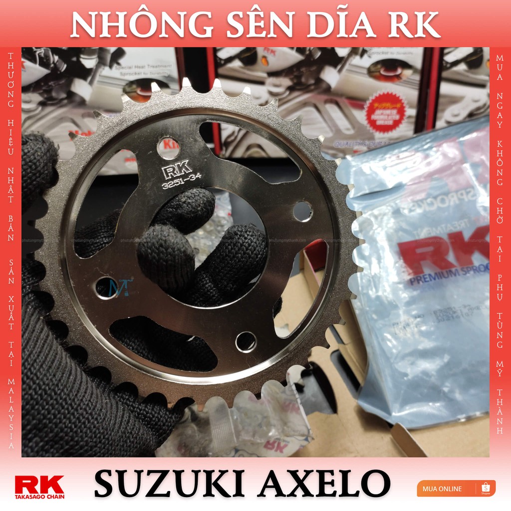 Nhông sên dĩa RK xe Axelo thương hiệu Nhật Bản