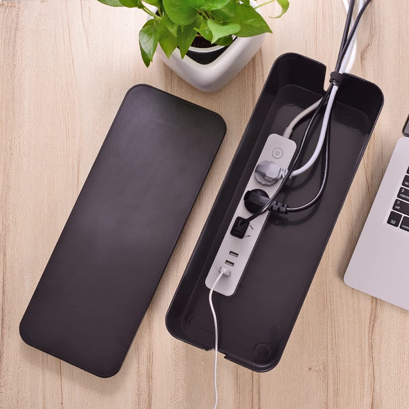 Hộp đựng ổ cắm điện màu đen phù hợp sử dụng tại nhà/văn phòng