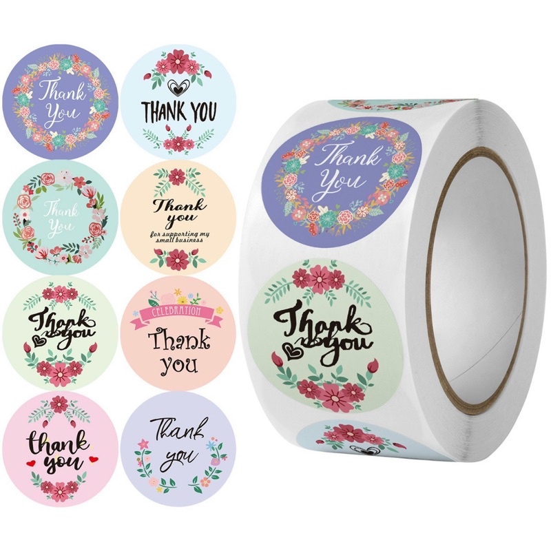 CUỘN 500 STICKER TEM CẢM ƠN - THANK YOU
