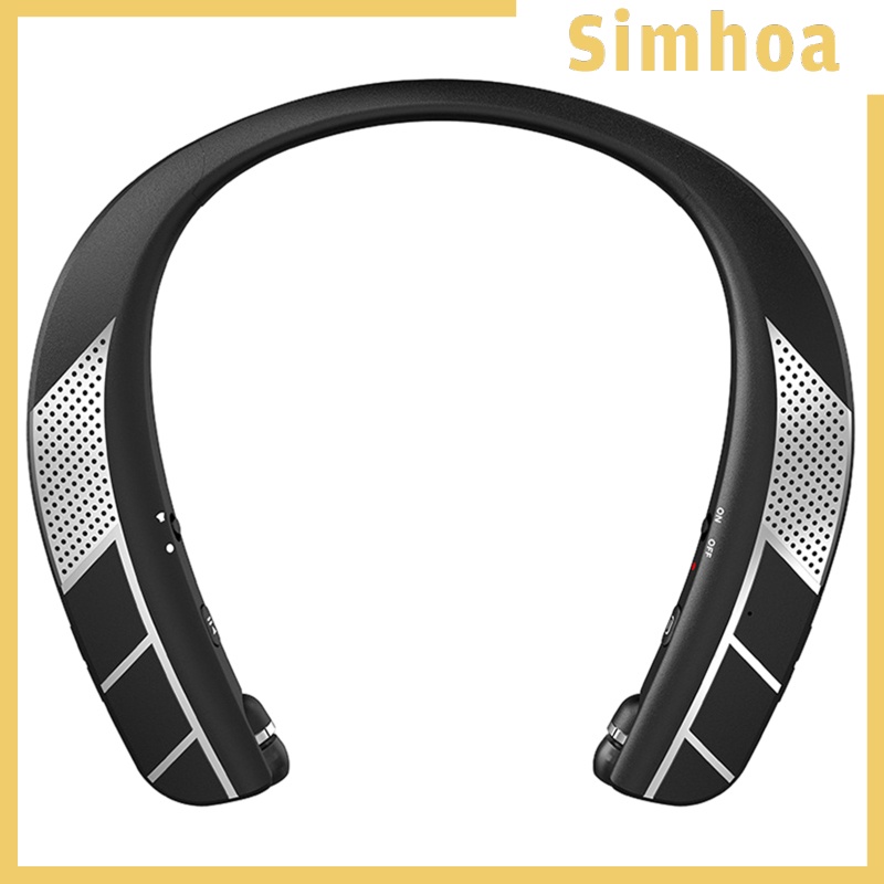 [SIMHOA] Neckband Wireless Speaker HD Low Latency w/ Retractable Earbuds Portable