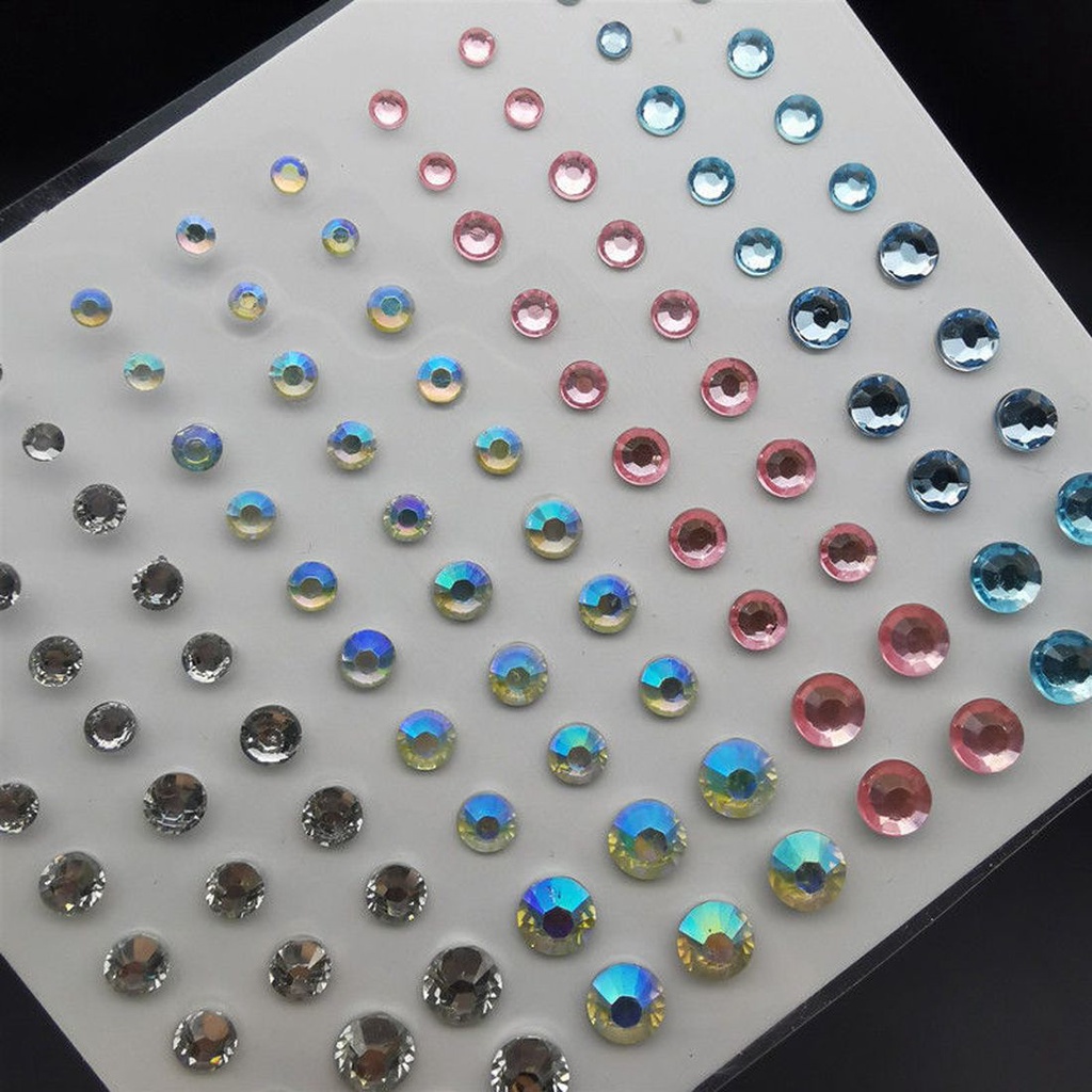 Mixed Rhinestone Stickers Glitter Jewelry Stickers Face Body Colored Diamonds Women Eyes Shadow  Party 1PC 3D Nail Art Decoration Face Decal Festival Makeup Decoration