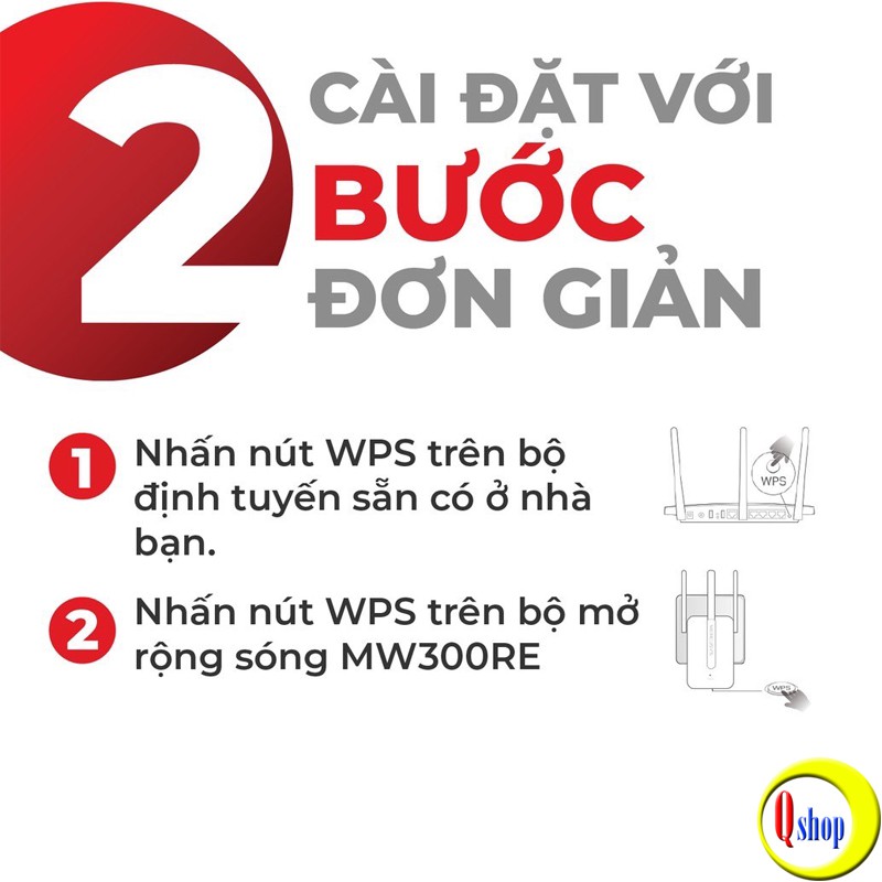Bộ Kích Sóng Wifi Mercusys MW300RE 300Mbps - Hàng Chính Hãng