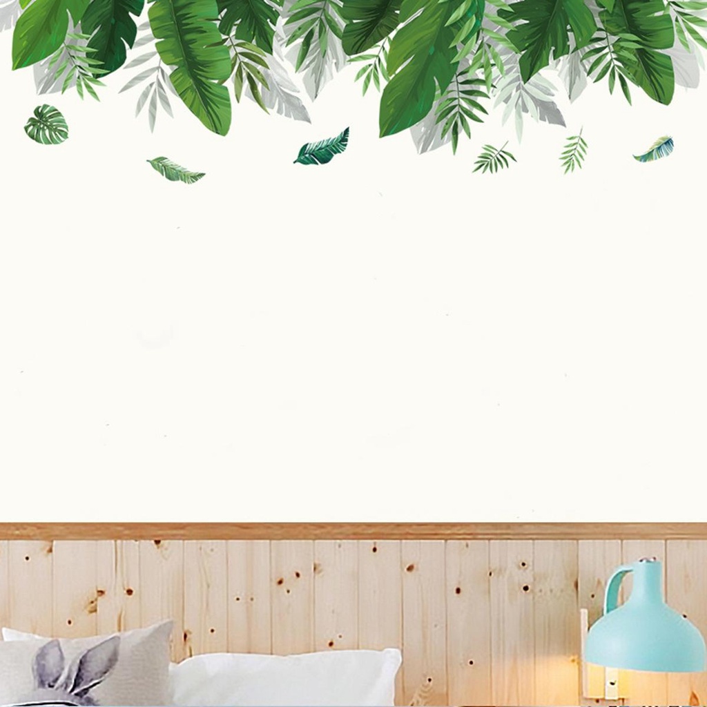 DARON Sticker Dán Tường Tự Dính Họa Tiết Lá Cây Nhiệt Đới Mùa Hè Trang Trí Phòng