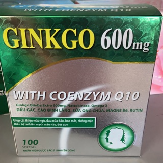 Ginkgo 600mg with coenzym Q10 viên uống hoạt huyết dưỡng não