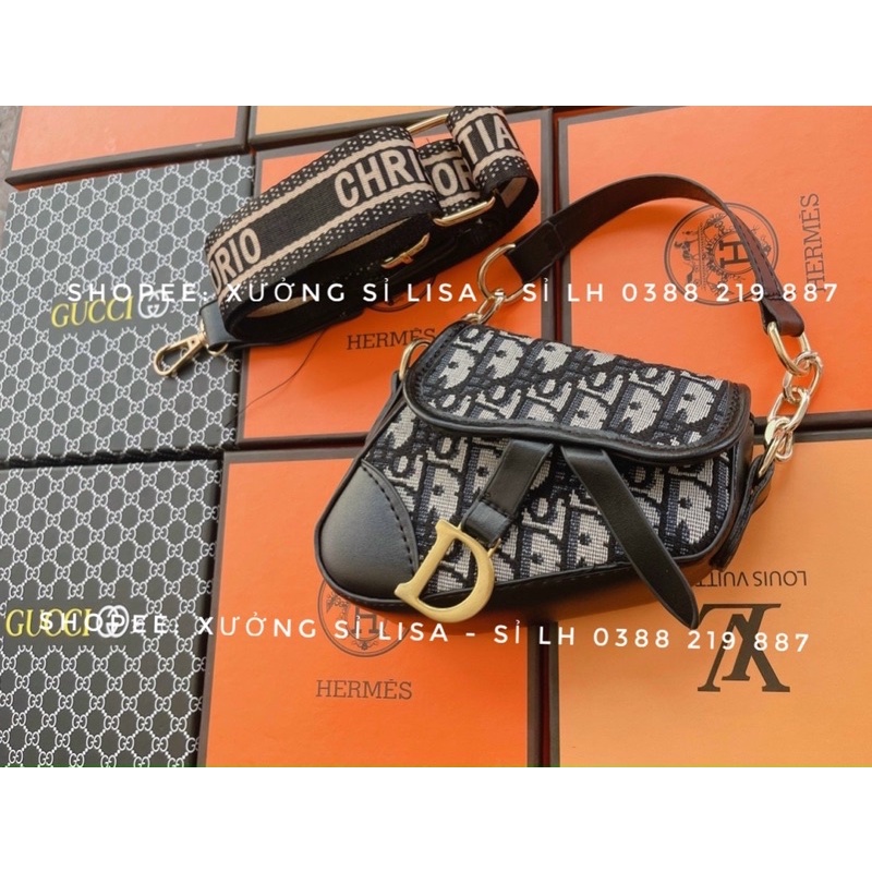 Túi Xách Nữ Túi Đeo Chéo Đeo Vai Yên ngựa Mini Thổ Cẩm