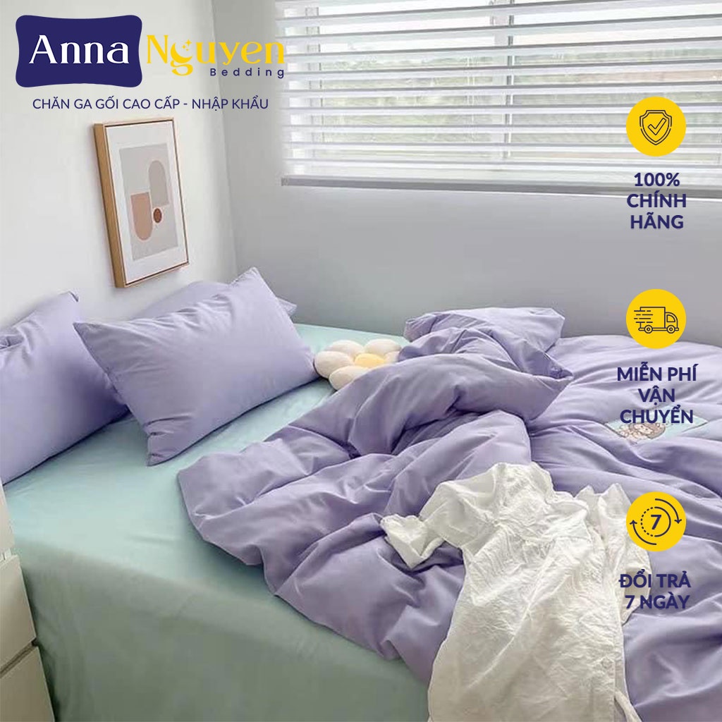 Bộ Chăn Ga Gối Đệm Cotton Tici Drap Giường Cotton Cao Cấp Mang Phong Cách Hàn Quốc Bo Chun Drap - Anna Nguyen Bedding
