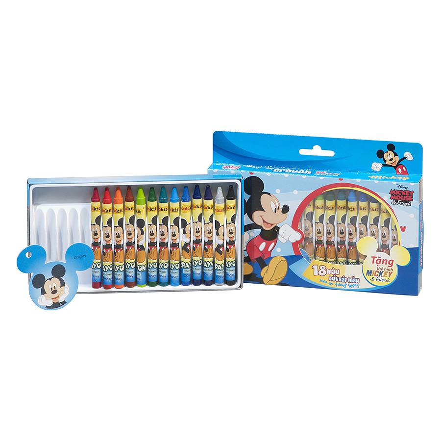 HỘP BÚT SÁP MÀU THIÊN LONG CR-C028 MICKEY/ CR-C029 FROZEN (18 MÀU)