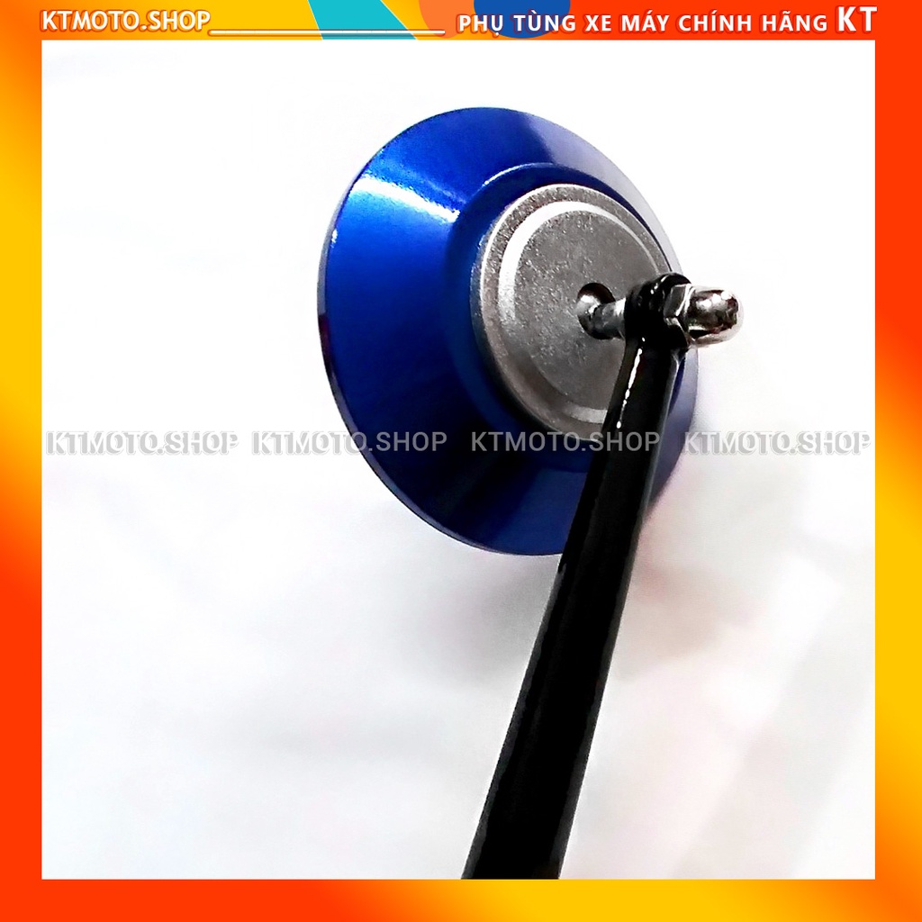 Gương chiếu hậu tròn mini chân xoay 10ly ren thuận cho xe máy, nhiều màu lựa chọn - KTmotoshop