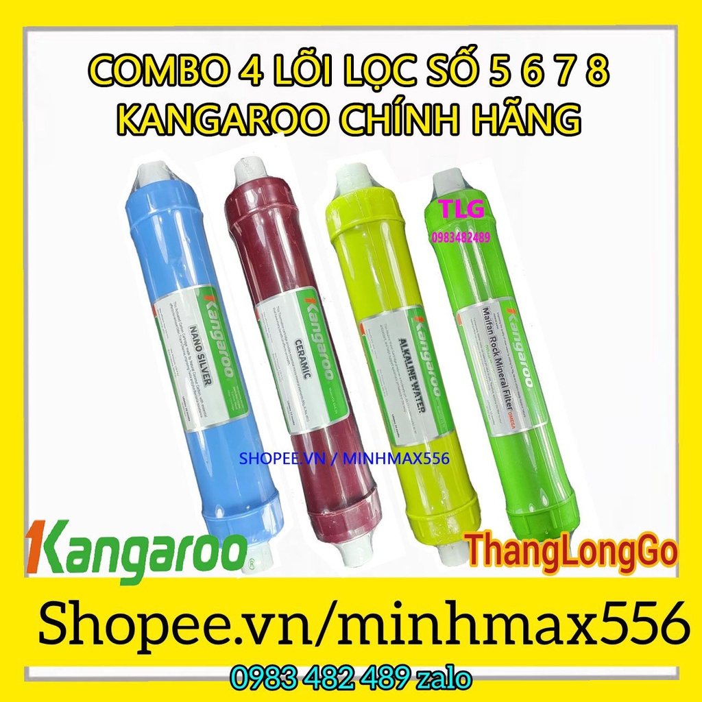 COMBO 4 LÕI KHOÁNG KANGAROO SỐ 5,6,7,8 NEW [CHINH HANG]  | NANO SILVER - CERAMIC - ALKALINE - MAIFAN