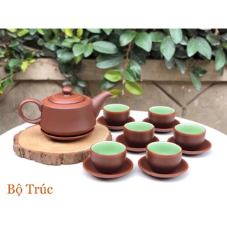 Bộ ấm chén tử sa dáng bộ trúc - vip