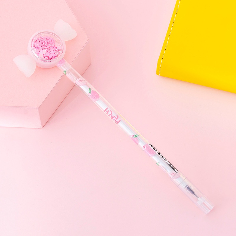 Bút Gel Màu Pastel Đính Kim Sa Họa Tiết Trái Tim Nhỏ Sáng Tạo Cho Học Sinh