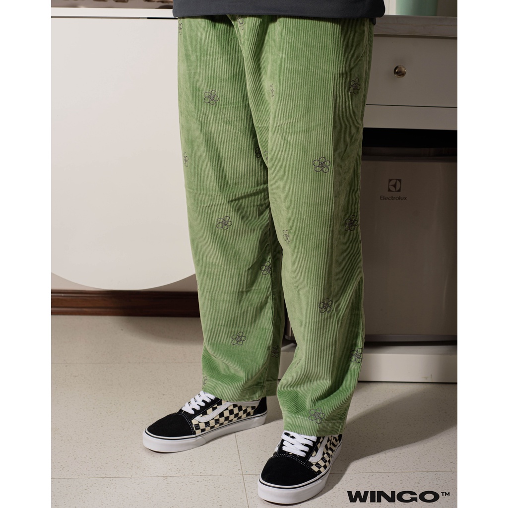 Urban Outfiter Embroidered Corduroy Pant / Moss
