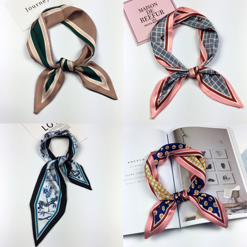 Khăn Choàng Dệt Kim 90cm Họa Tiết Kim Cương Phong Cách retro Hàn Quốc