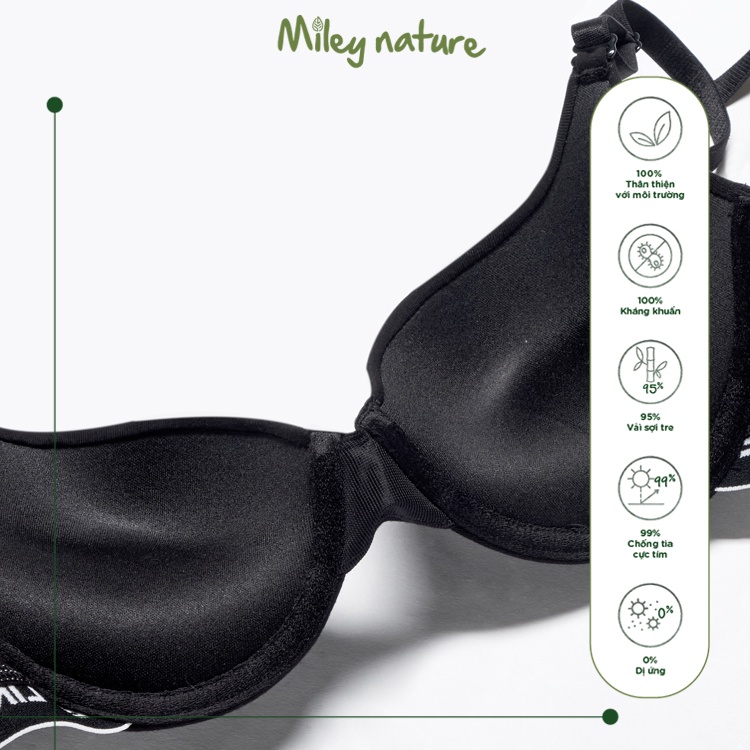 Áo Ngực Nữ Phối Lưng Logo Miley Vải Sợi Thiên Nhiên Miley Lingerie Bamboo BRB01001