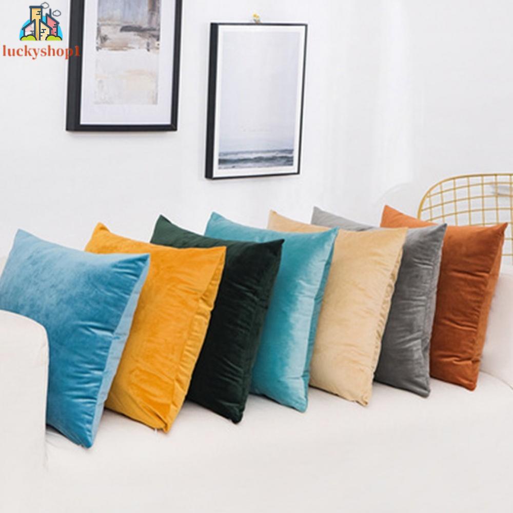 Vải gối tự nhiên Sofa Velvet Gối Case Màu Kích thước 40x40cm