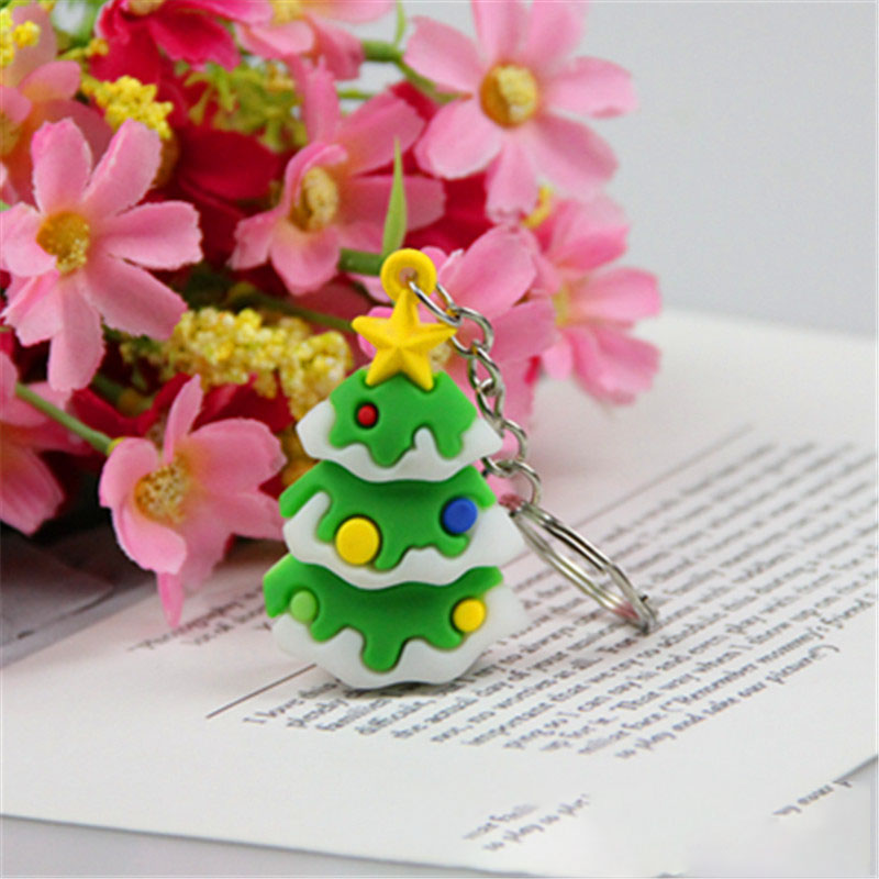 Móc khóa Silicon Pvc hình cây thông giáng sinh sáng tạo cho PS1003
