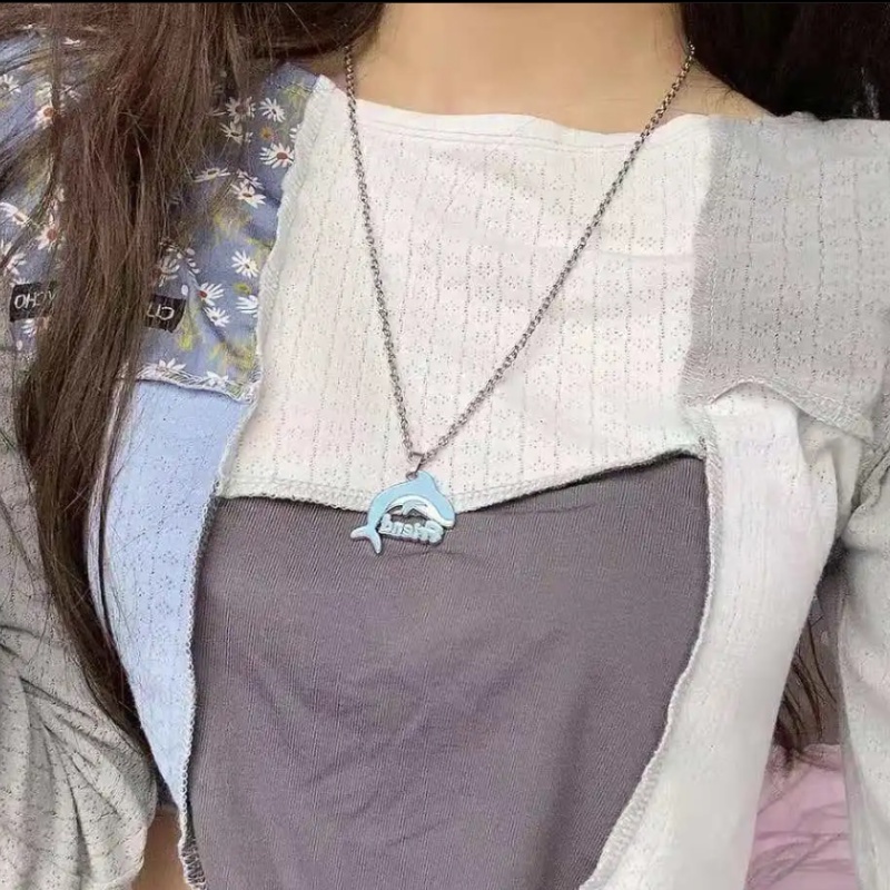 Vòng cổ Mặt Hình Cá Heo Dễ Thương Phù Hợp Làm Quà Cho Cặp Đôi / Bạn Thân