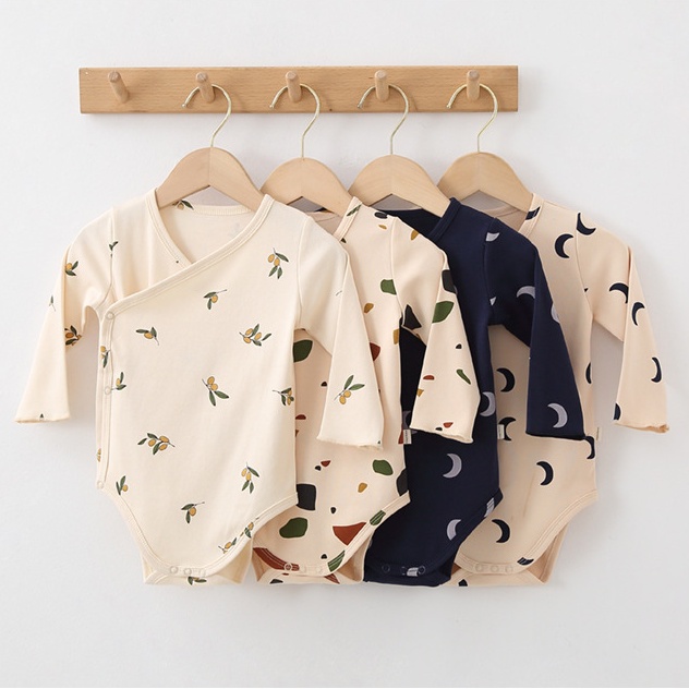 Bộ đồ ngủ liền thân tay dài chất liệu cotton dành cho bé