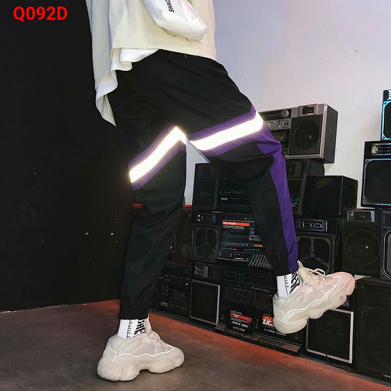 Quần jogger nam nữ dáng dài ống rộng bo gấu màu đen xám trắng chất nỉ bông dày mịn