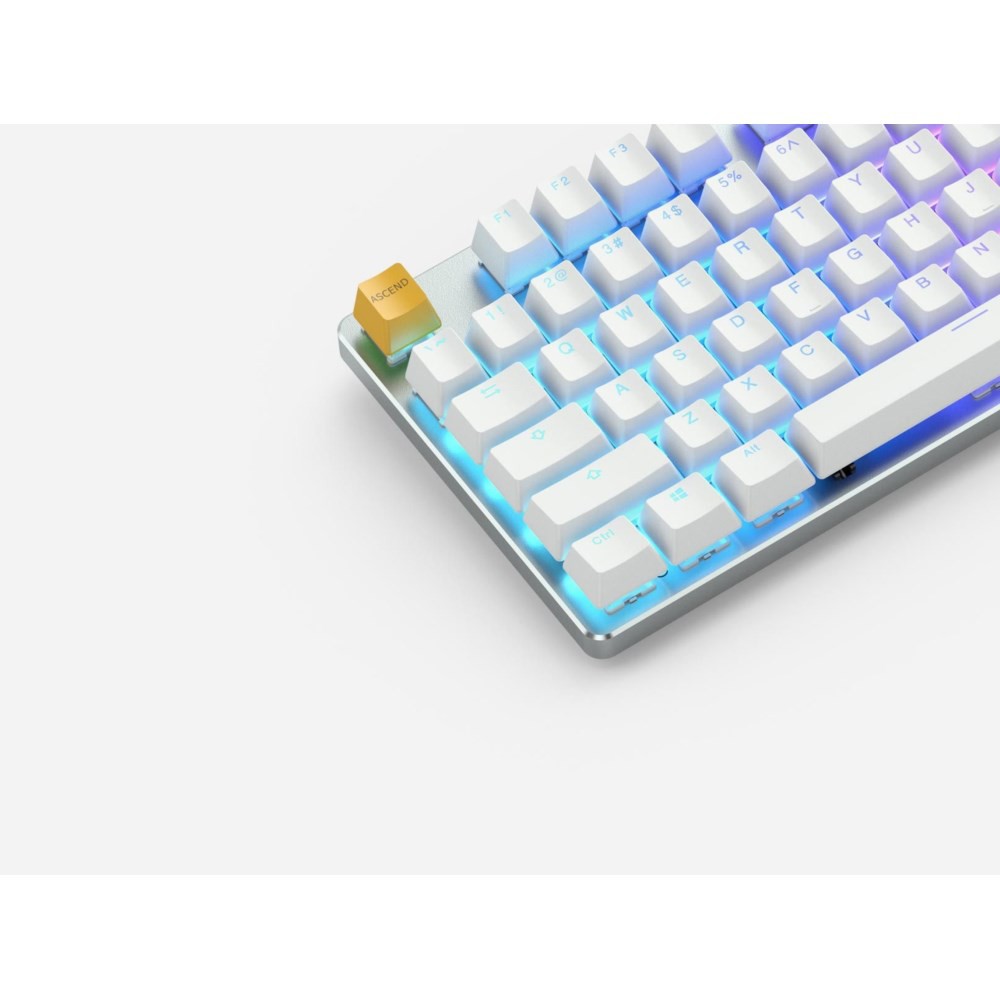 Bàn phím cơ Glorious GMMK RGB White Ice Fullsize (Gateron Brown switch/ Hot Swap) - Hàng chính hãng