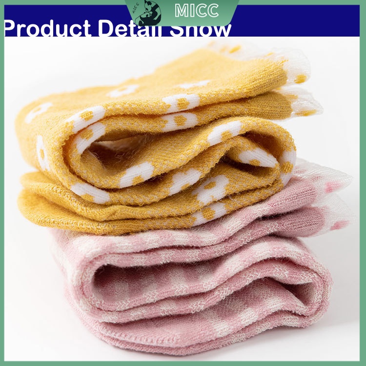 Đôi vớ cotton phối ren lưới thoáng khí cho bé