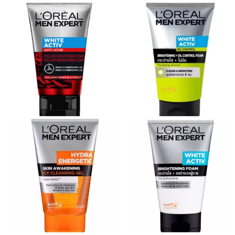 L'OREAL Sữa rửa mặt tạo bọt Loreal 100ml làm trắng da cho nam