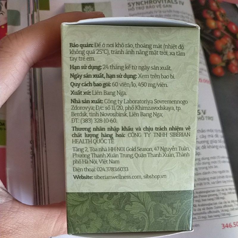 SYNCHROVITALS V SIBERI BỔ PHẾ BẢO VỆ HỆ HÔ HẤP | BigBuy360 - bigbuy360.vn