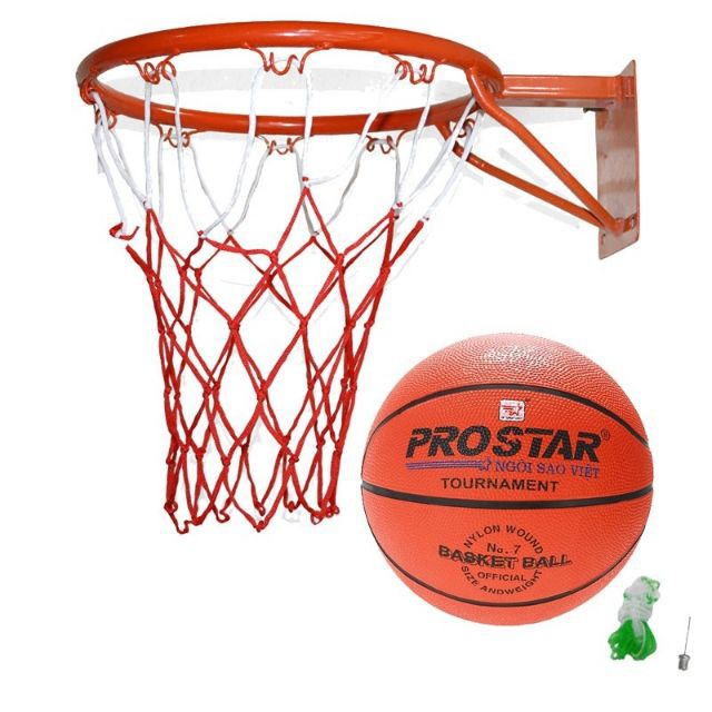 khung vành bóng rổ giá rẻ/ Khung vành bóng rổ 45cm sắt sơn tĩnh điện kèm lưới cho bóng cỡ 6 ,7
