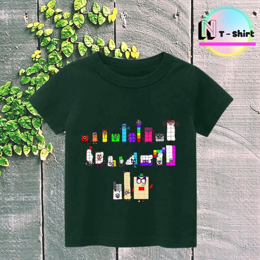 Áo thun cho bé trai và bé gái in hình hoạt hình Number Blocks dễ thương, chất liệu cotton mềm mịn thoáng mát NTShirt 09