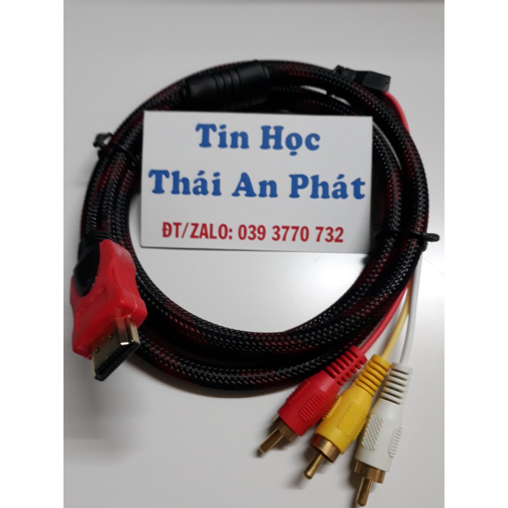 Cáp chuyển HDMI ra 3 AV-RCA,dài 1.5m, dùng cho HDTV, DVD Player, Đầu thu Tivi...