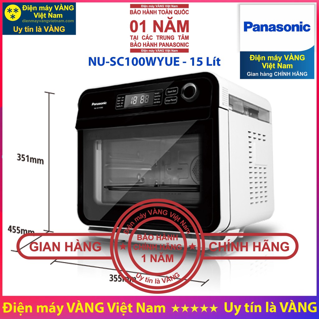 [Mã ELHADEV giảm 4% đơn 300K] Lò hấp, lò vi sóng nướng đối lưu đa năng Panasonic NU-SC100WYUE NU-SC180BYUE NN-DS596BYUE