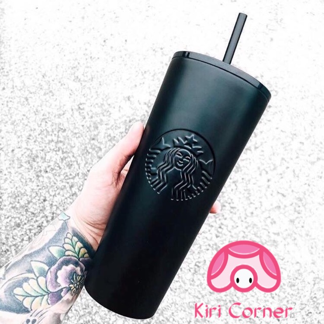 🎴[CHÍNH HÃNG] Ly giữ nhiệt STARBUCKS Embossed Siren All Black - Mỹ🇺🇸