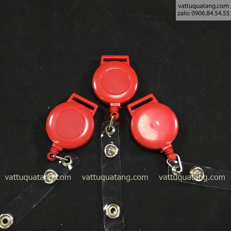 KẸP DÂY ĐEO BẢNG TÊN RÚT TRƠN - ĐỎ