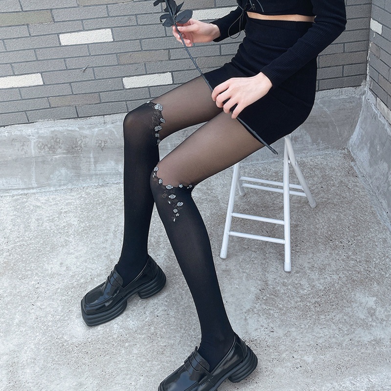 Youyo Vớ Cao Qua Gối Họa Tiết Hoa Lolita Nhật Bản Cổ Điển Cho Nữ Đi Club Đêm
