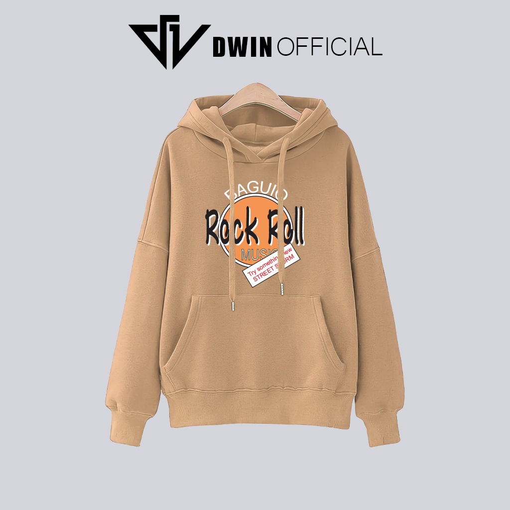 Áo hoodie Rock Roll nỉ unisex DWIN basic nam nữ form rộng oversize local brand SP00064